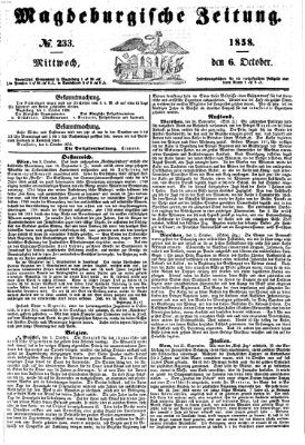 Magdeburgische Zeitung Mittwoch 6. Oktober 1858