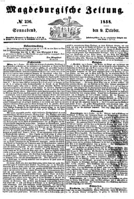 Magdeburgische Zeitung Samstag 9. Oktober 1858