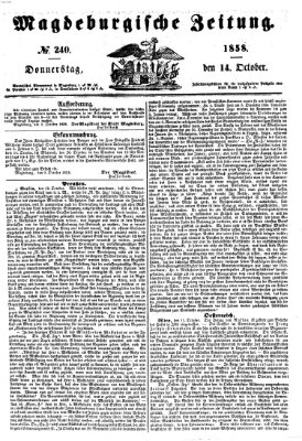 Magdeburgische Zeitung Donnerstag 14. Oktober 1858