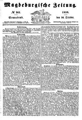 Magdeburgische Zeitung Samstag 16. Oktober 1858