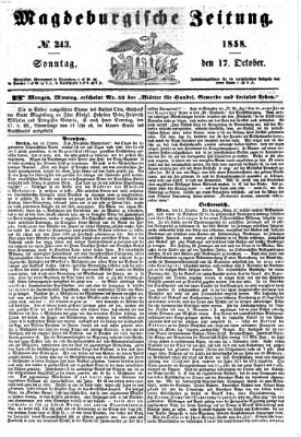 Magdeburgische Zeitung Sonntag 17. Oktober 1858