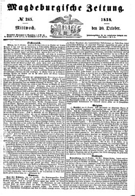 Magdeburgische Zeitung Mittwoch 20. Oktober 1858