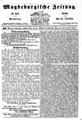 Magdeburgische Zeitung Sonntag 31. Oktober 1858