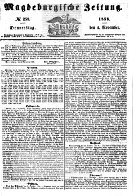 Magdeburgische Zeitung Donnerstag 4. November 1858