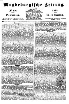 Magdeburgische Zeitung Donnerstag 18. November 1858