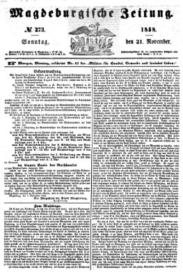 Magdeburgische Zeitung Sonntag 21. November 1858