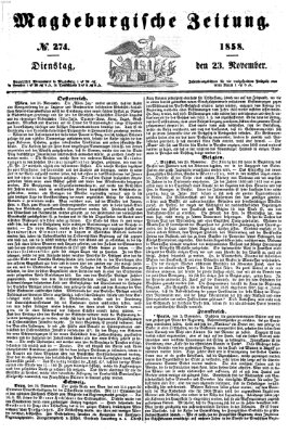 Magdeburgische Zeitung Dienstag 23. November 1858