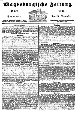 Magdeburgische Zeitung Samstag 27. November 1858