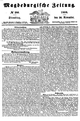 Magdeburgische Zeitung Dienstag 30. November 1858