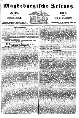 Magdeburgische Zeitung Samstag 4. Dezember 1858