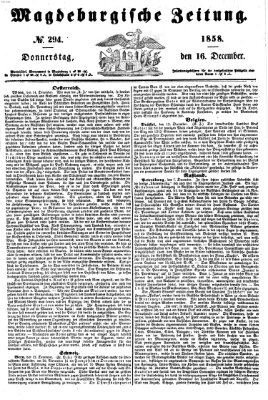 Magdeburgische Zeitung Donnerstag 16. Dezember 1858