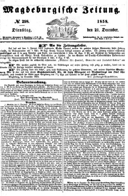 Magdeburgische Zeitung Dienstag 21. Dezember 1858