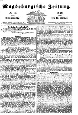 Magdeburgische Zeitung Donnerstag 13. Januar 1859