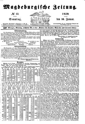 Magdeburgische Zeitung Sonntag 16. Januar 1859