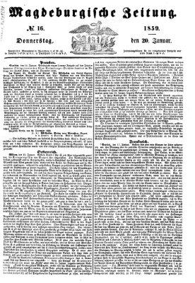 Magdeburgische Zeitung Donnerstag 20. Januar 1859