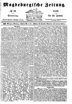 Magdeburgische Zeitung Sonntag 23. Januar 1859