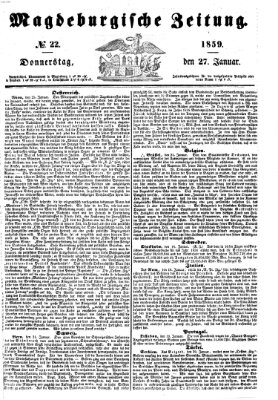 Magdeburgische Zeitung Donnerstag 27. Januar 1859