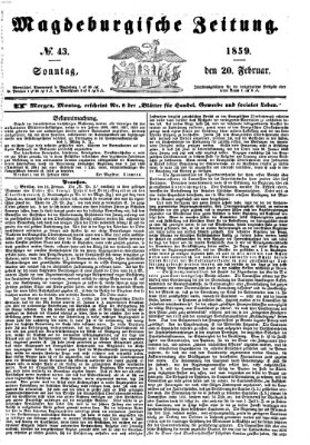 Magdeburgische Zeitung Sonntag 20. Februar 1859