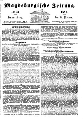 Magdeburgische Zeitung Donnerstag 24. Februar 1859