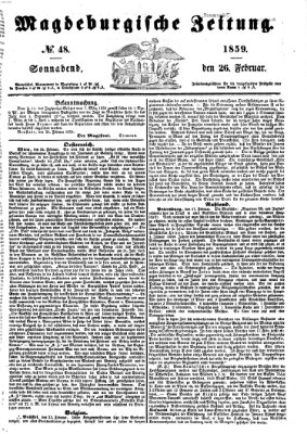 Magdeburgische Zeitung Samstag 26. Februar 1859