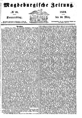 Magdeburgische Zeitung Donnerstag 10. März 1859