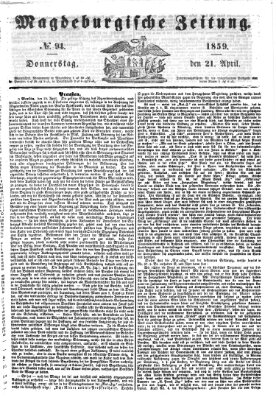 Magdeburgische Zeitung Donnerstag 21. April 1859