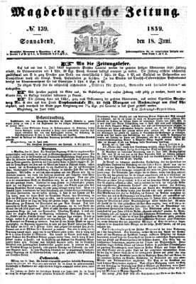 Magdeburgische Zeitung Samstag 18. Juni 1859