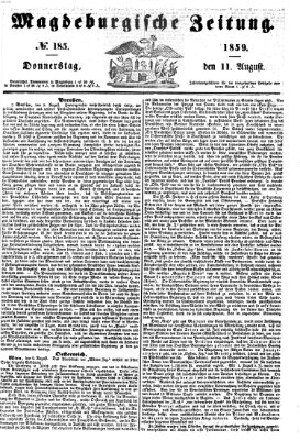 Magdeburgische Zeitung Donnerstag 11. August 1859