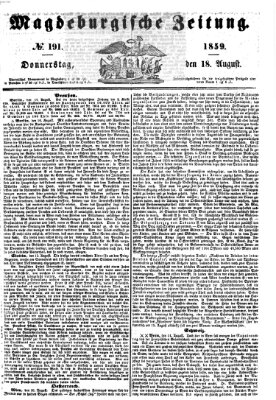 Magdeburgische Zeitung Donnerstag 18. August 1859