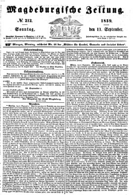 Magdeburgische Zeitung Sonntag 11. September 1859