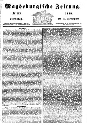 Magdeburgische Zeitung Dienstag 13. September 1859