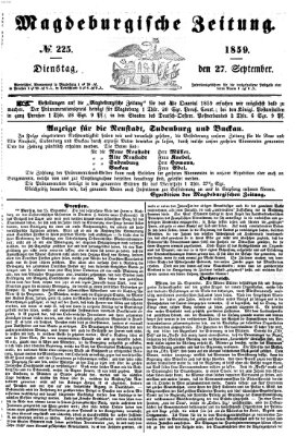 Magdeburgische Zeitung Dienstag 27. September 1859