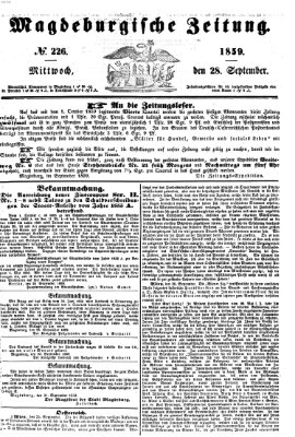 Magdeburgische Zeitung Mittwoch 28. September 1859