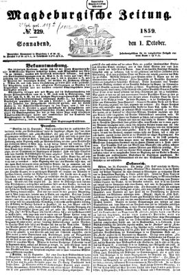 Magdeburgische Zeitung Samstag 1. Oktober 1859