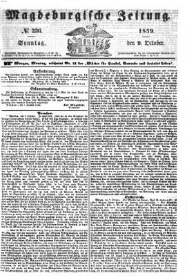 Magdeburgische Zeitung Sonntag 9. Oktober 1859