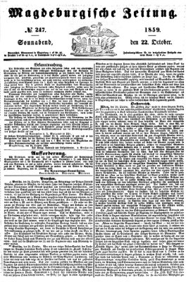 Magdeburgische Zeitung Samstag 22. Oktober 1859