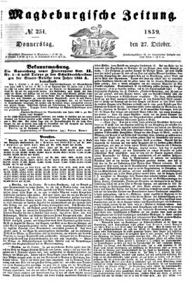 Magdeburgische Zeitung Donnerstag 27. Oktober 1859