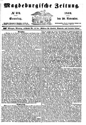 Magdeburgische Zeitung Sonntag 20. November 1859