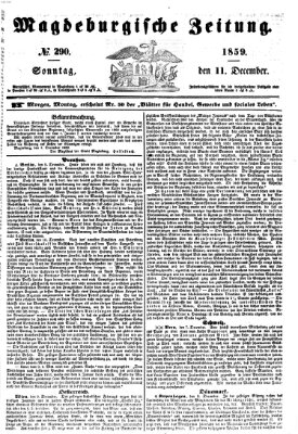 Magdeburgische Zeitung Sonntag 11. Dezember 1859