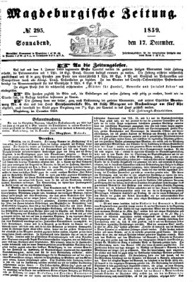 Magdeburgische Zeitung Samstag 17. Dezember 1859