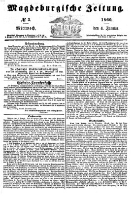 Magdeburgische Zeitung Mittwoch 4. Januar 1860