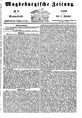 Magdeburgische Zeitung Samstag 7. Januar 1860