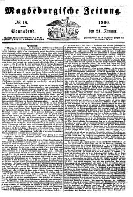 Magdeburgische Zeitung Samstag 21. Januar 1860