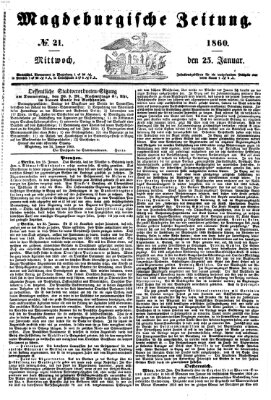 Magdeburgische Zeitung Mittwoch 25. Januar 1860