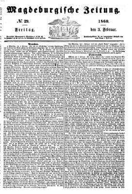 Magdeburgische Zeitung Freitag 3. Februar 1860