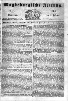 Magdeburgische Zeitung Sonntag 5. Februar 1860