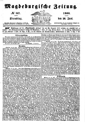 Magdeburgische Zeitung Dienstag 26. Juni 1860