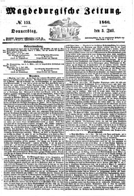 Magdeburgische Zeitung Donnerstag 5. Juli 1860