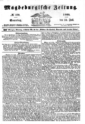 Magdeburgische Zeitung Sonntag 22. Juli 1860