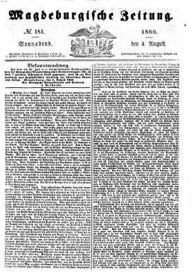 Magdeburgische Zeitung Samstag 4. August 1860